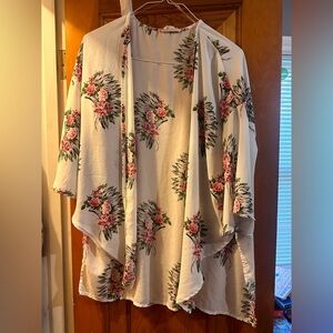 White with native headdresses Kimono